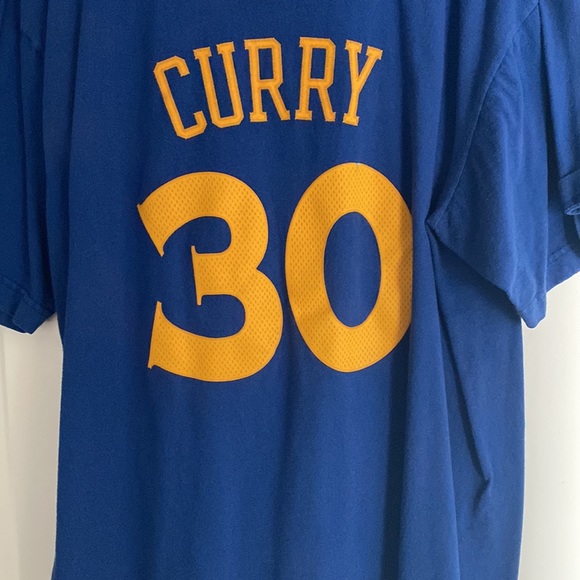 Blue Golden State Warriors Steph Curry T-shirt - Picture 2 of 2